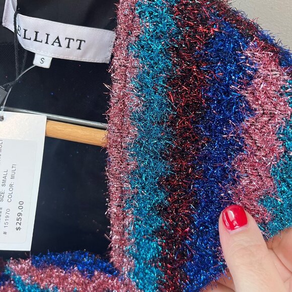 NEW Elliatt Lorelai Dress Striped Metallic BodyCon Dress Zip Up Women's Size Sma - Picture 5 of 10